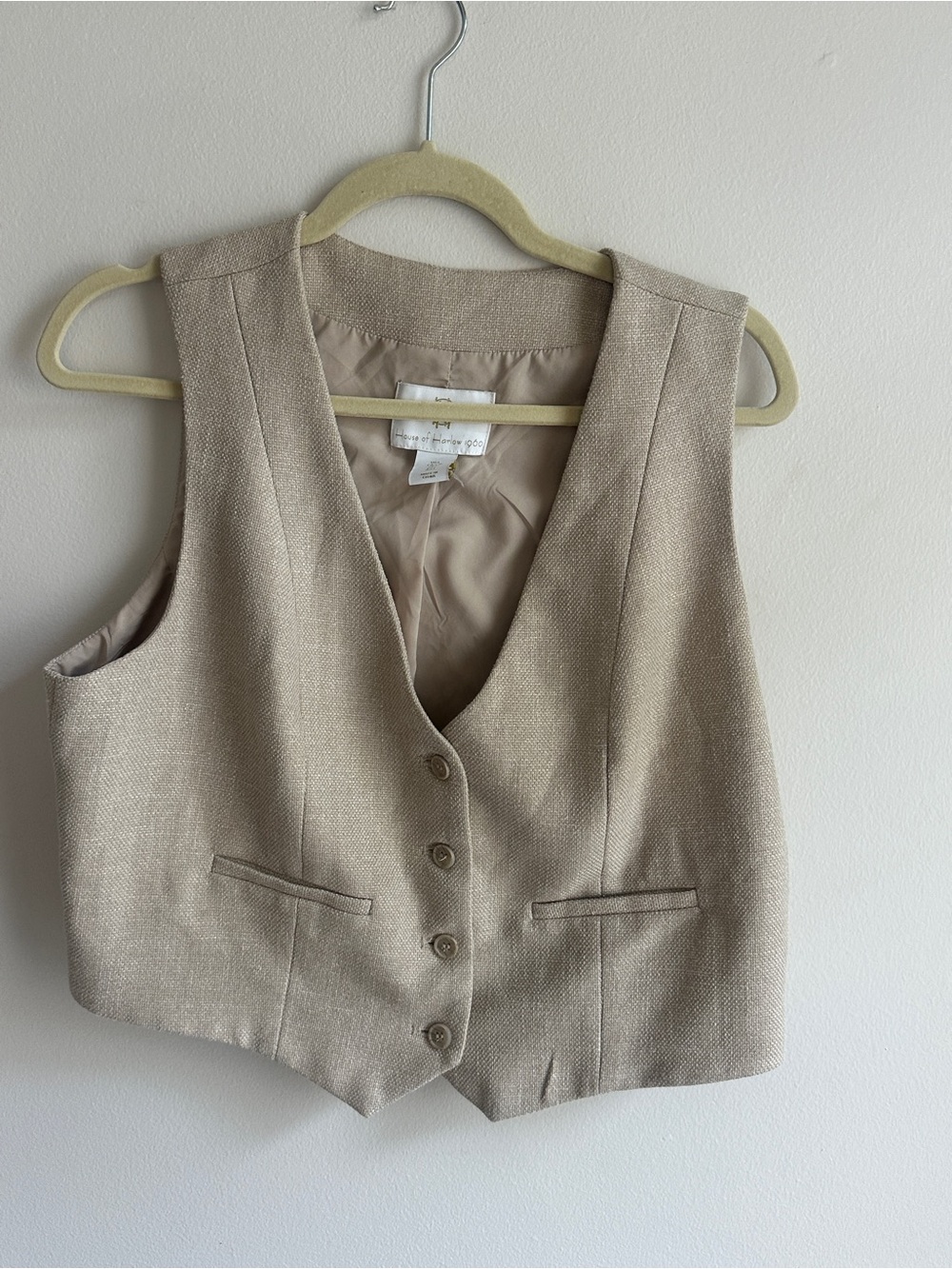 House of Harlow 1960 Neutral Beige Tailored Vest